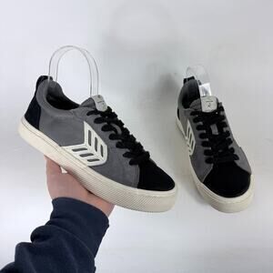 Cariuma Catiba Pro Skate Sneakers Women's 8 Charcoal Suede Lace-Up Low Top